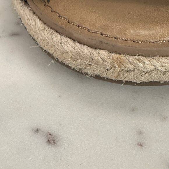 Franco Sarto Julien Sandal‎ Cork Wedge Taupe Suede Espadrilles Size-8.5M Boho - Picture 17 of 17